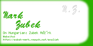 mark zubek business card